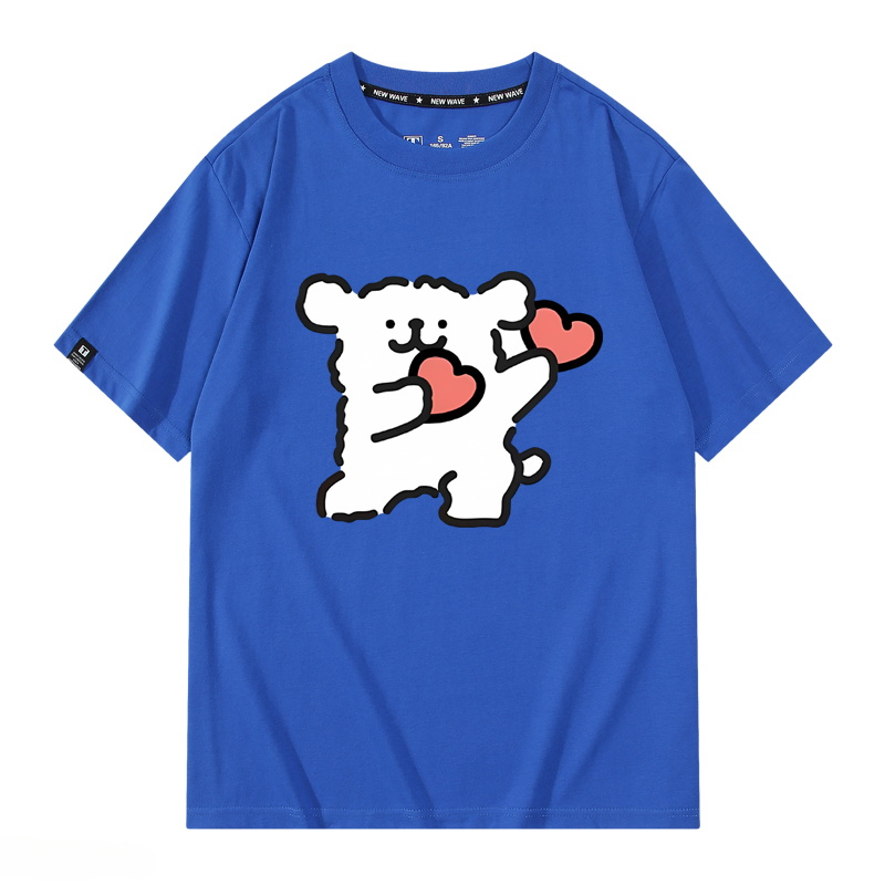 線條小狗 2024親子情侶男女同款 純棉T恤