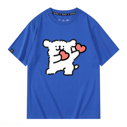 線條小狗 2024親子情侶男女同款 純棉T恤