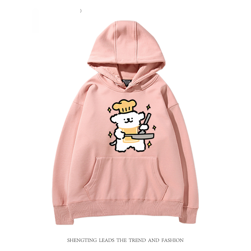 線條小狗 聯名衛衣2024秋冬新款親子情侶裝薄絨款連帽衛衣