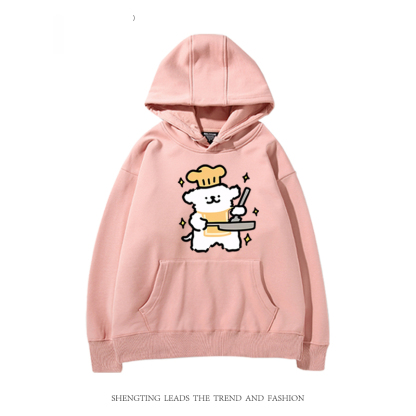 線條小狗 聯名衛衣2024秋冬新款親子情侶裝薄絨款連帽衛衣