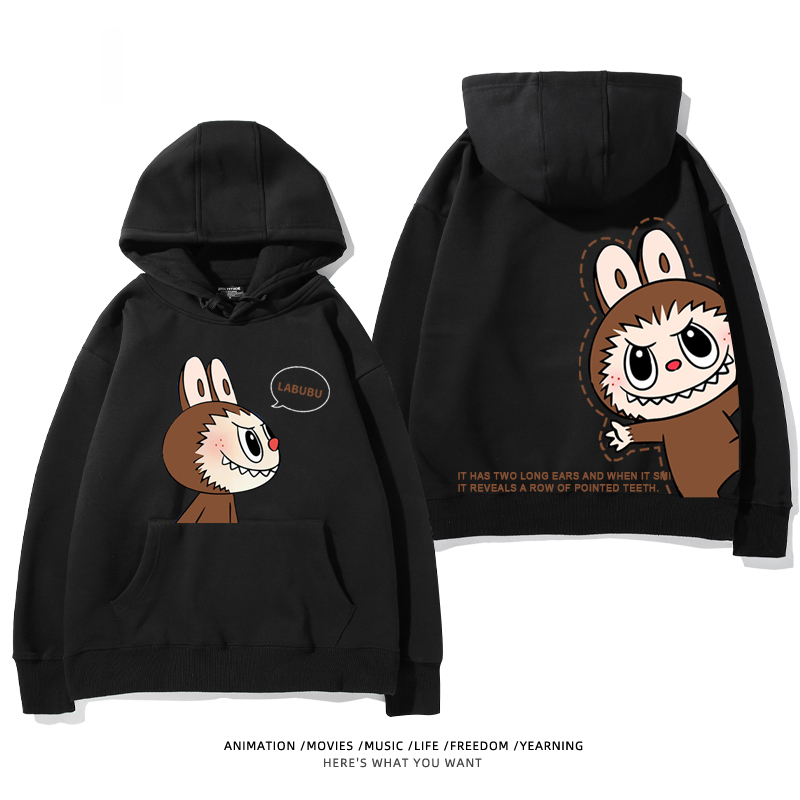 labubu新款 寬鬆百搭 秋冬款 寬鬆連帽衛衣