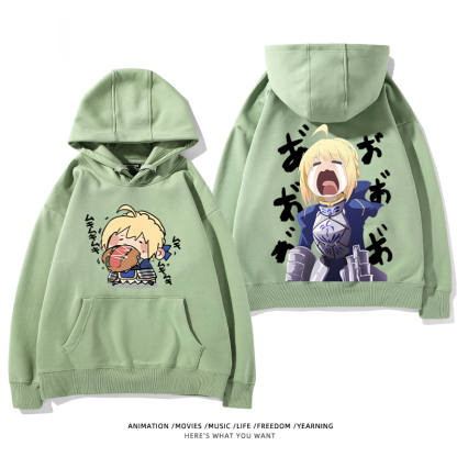 fate 2024秋冬新款親子情侶裝薄絨款連帽衛衣