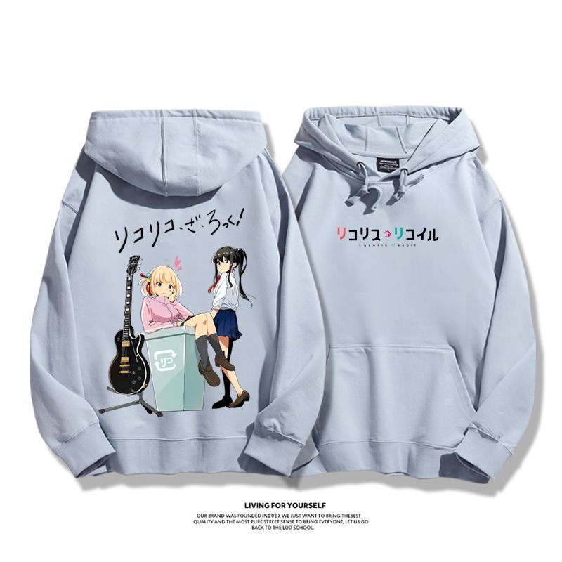 孤獨搖滾聯名莉可麗絲2023秋冬新款親子情侶裝薄絨款連帽衛衣