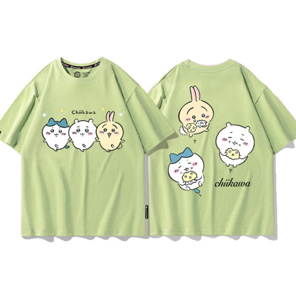 Chiikawa聯名衛衣2024秋冬新款親子情侶裝薄絨款連帽衛衣