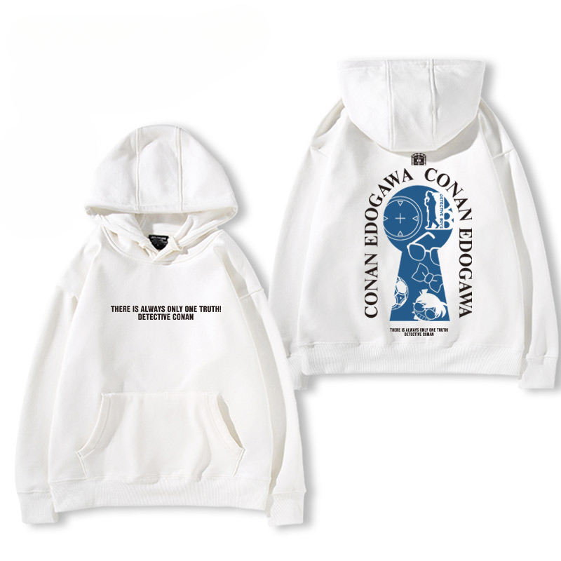名偵探柯南 2024秋冬新款親子情侶裝薄絨款連帽衛衣