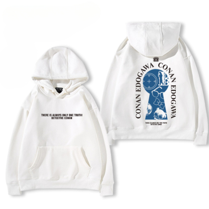 名偵探柯南 2024秋冬新款親子情侶裝薄絨款連帽衛衣