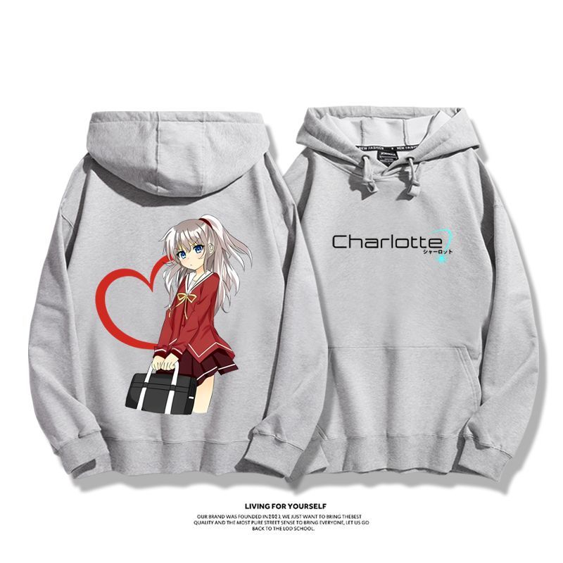 Charlotte聯名衛衣2024秋冬新款親子情侶裝薄絨款連帽衛衣