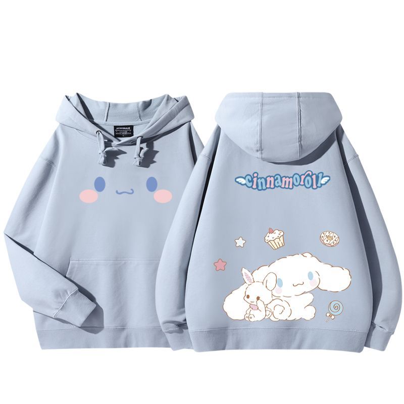 三麗鷗聯名衛衣2024秋冬新款親子情侶裝薄絨款連帽衛衣