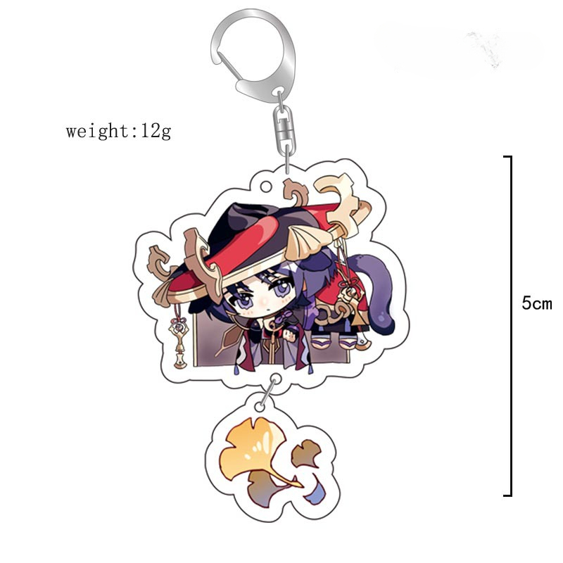 原神八重神子魈可莉刻晴亞克力萬葉熒七七鍾離亞力克鑰匙扣掛飾【單買三件起送】