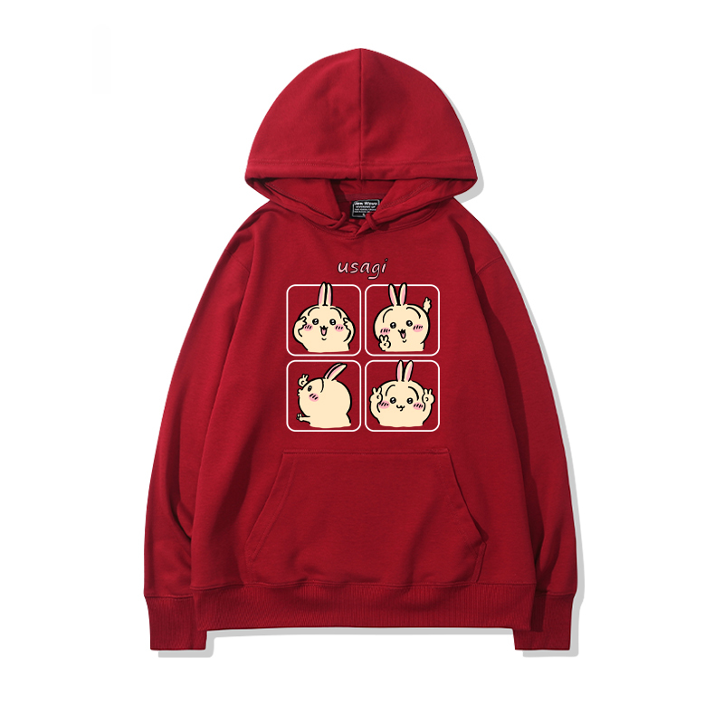 chiikawa 2024秋冬新款親子情侶裝薄絨款連帽衛衣