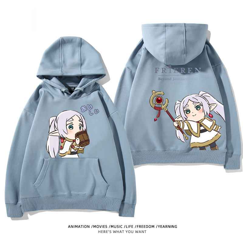 葬送的芙莉蓮 2024秋冬新款親子情侶裝薄絨款連帽衛衣