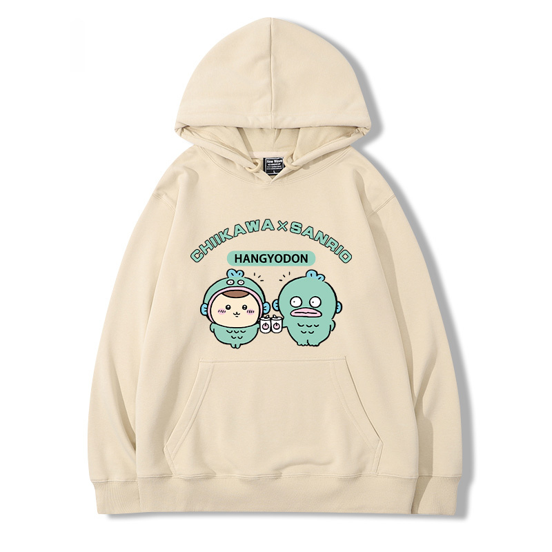 chiikawa吉伊卡哇聯名三麗歐 2024秋冬新款親子情侶裝薄絨款連帽衛衣