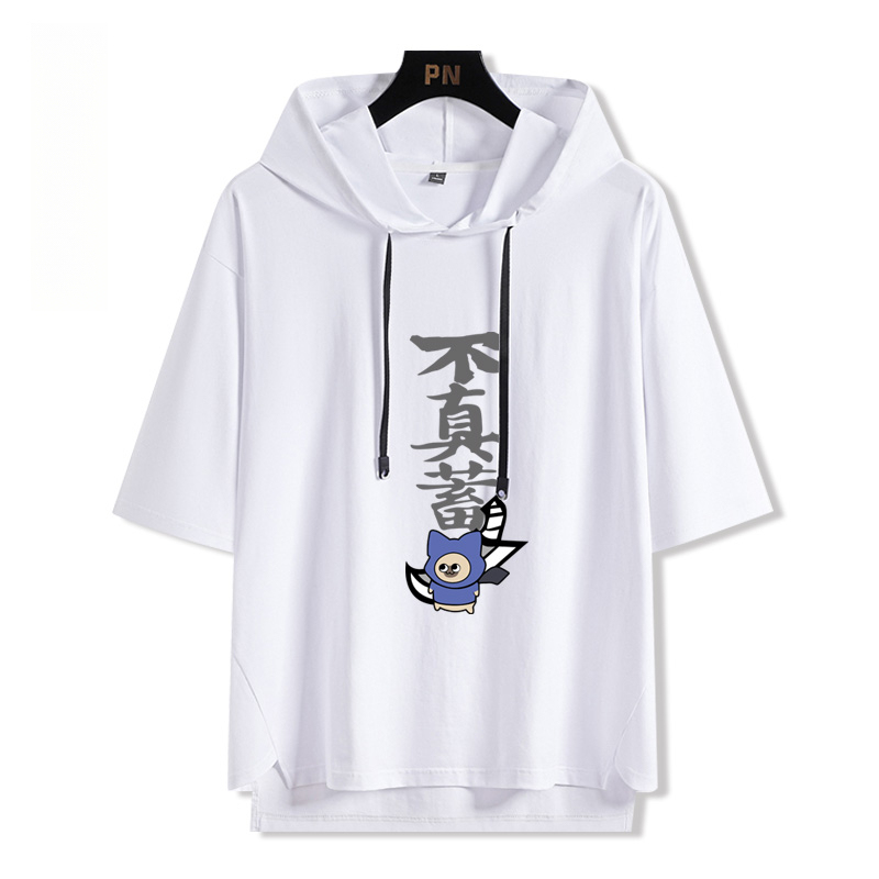 魔物獵人呆貓艾露貓搞怪  連帽短袖T恤