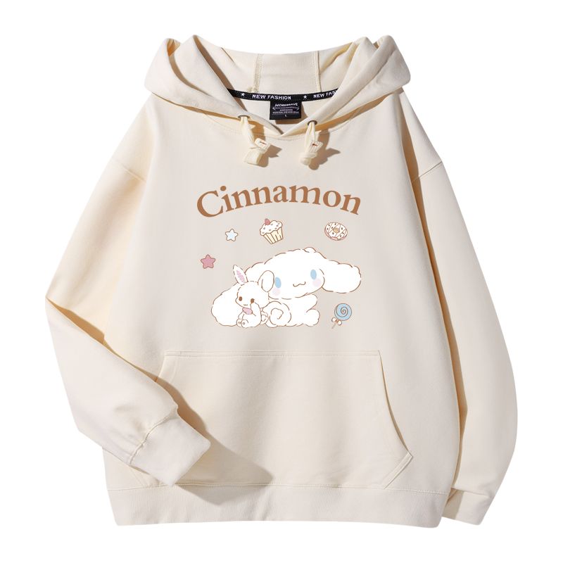 三麗鷗潮牌聯名衛衣2023秋冬新款親子情侶裝薄絨款連帽衛衣