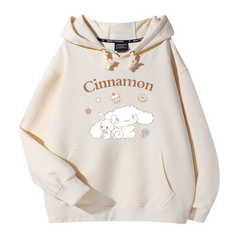 三麗鷗潮牌聯名衛衣2023秋冬新款親子情侶裝薄絨款連帽衛衣