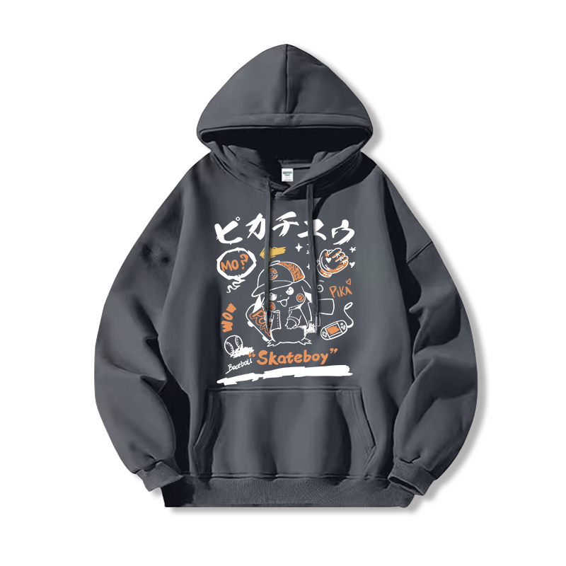 寶可夢 聯名衛衣2024秋冬新款親子情侶裝薄絨款連帽衛衣