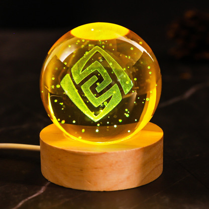 原神 神之眼水晶球 LED創意桌面擺件