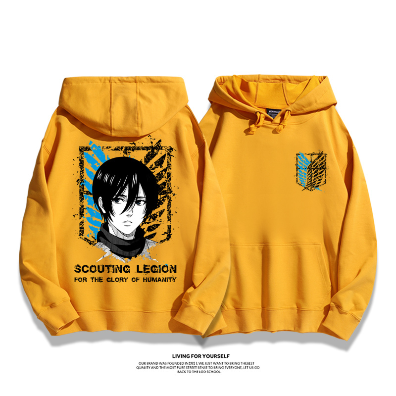 進擊的巨人聯名衛衣2023秋冬新款親子情侶裝薄絨款連帽衛衣