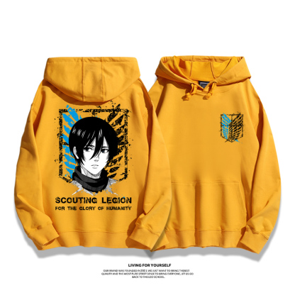 進擊的巨人聯名衛衣2023秋冬新款親子情侶裝薄絨款連帽衛衣