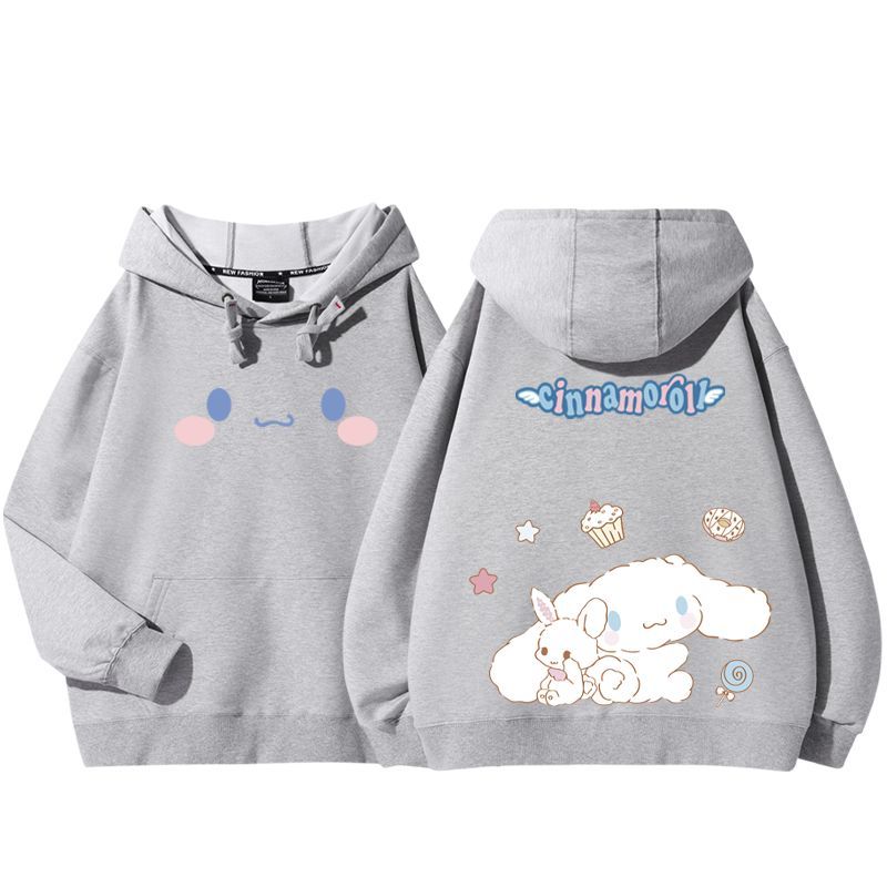 三麗鷗聯名衛衣2024秋冬新款親子情侶裝薄絨款連帽衛衣