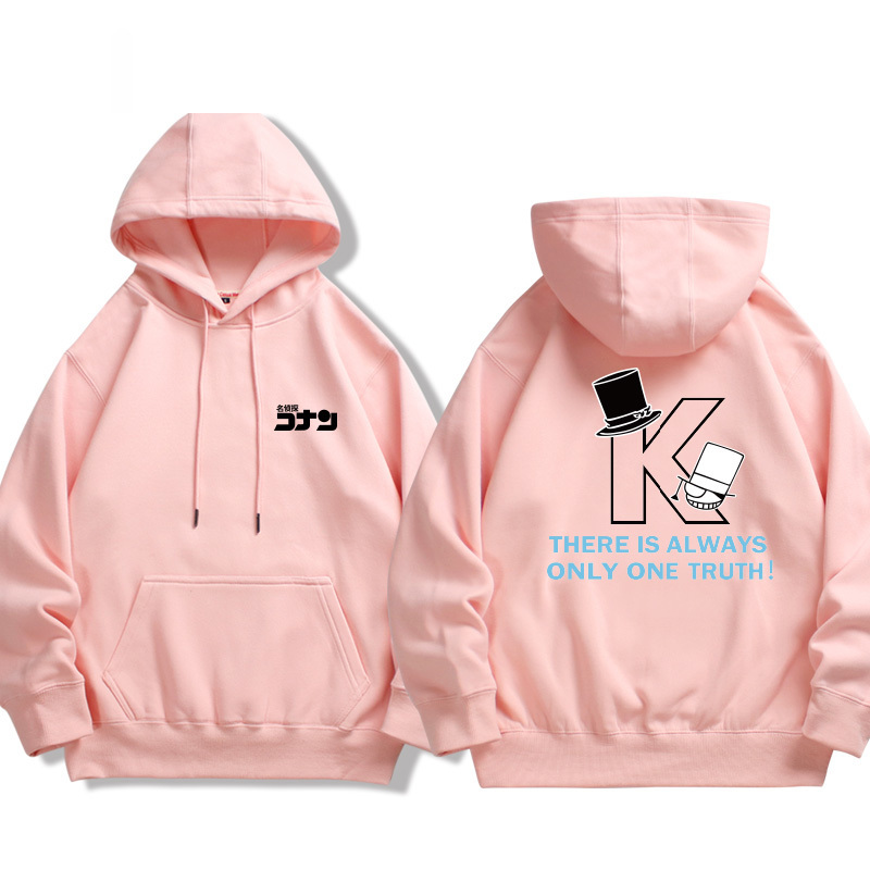 名偵探柯南 2024秋冬新款親子情侶裝薄絨款連帽衛衣