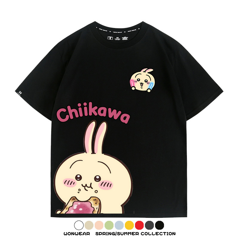 Chiikawa日系萌系吉伊卡哇可愛小八烏薩奇聯名短袖夏男T恤衫