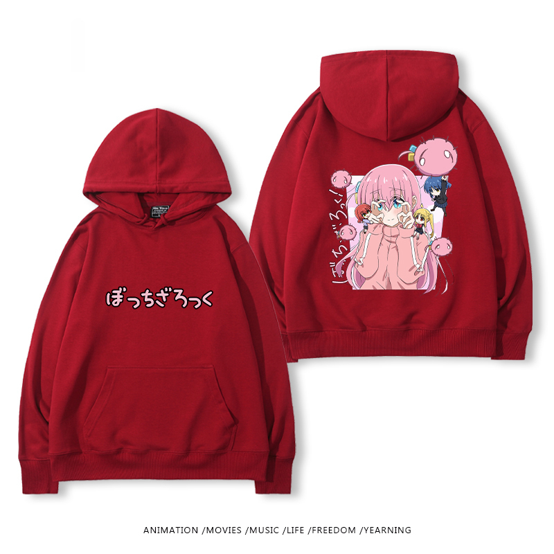 孤獨搖滾 聯名衛衣2024秋冬新款親子情侶裝薄絨款連帽衛衣