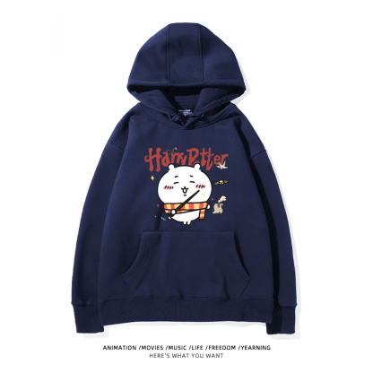 Chiikawa聯名衛衣2024秋冬新款親子情侶裝薄絨款連帽衛衣