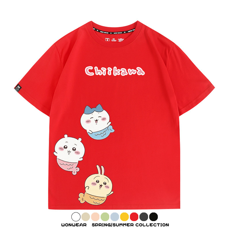 Chiikawa吉伊卡哇烏薩奇寶寶 親子情侶裝寬鬆短袖T