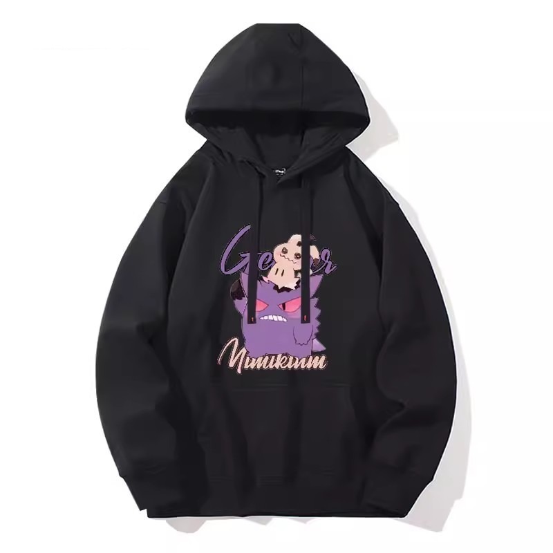 寶可夢聯名衛衣2024秋冬新款親子情侶裝薄絨款連帽衛衣