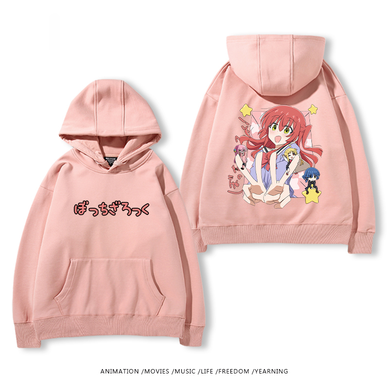 孤獨搖滾 聯名衛衣2024秋冬新款親子情侶裝薄絨款連帽衛衣