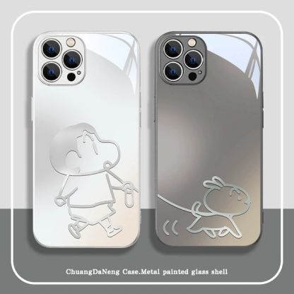 蠟筆小新新款高清全包防摔玻璃殼