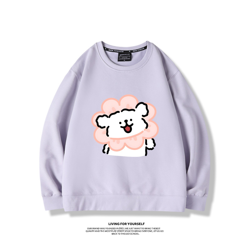 線條小狗2023親子情侶裝 圓領長袖