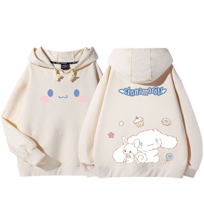 三麗鷗聯名衛衣2024秋冬新款親子情侶裝薄絨款連帽衛衣