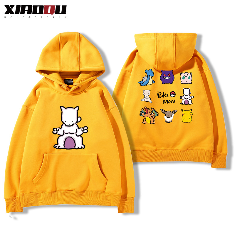 寶可夢聯名衛衣2024秋冬新款親子情侶裝薄絨款連帽衛衣