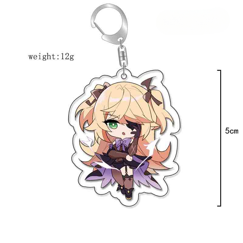 原神旅行者可莉安柏凱亞克力雙面鑰匙扣個性掛飾遊戲周邊薔薇魔女【單買三件起送】