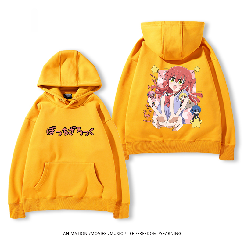 孤獨搖滾 聯名衛衣2024秋冬新款親子情侶裝薄絨款連帽衛衣