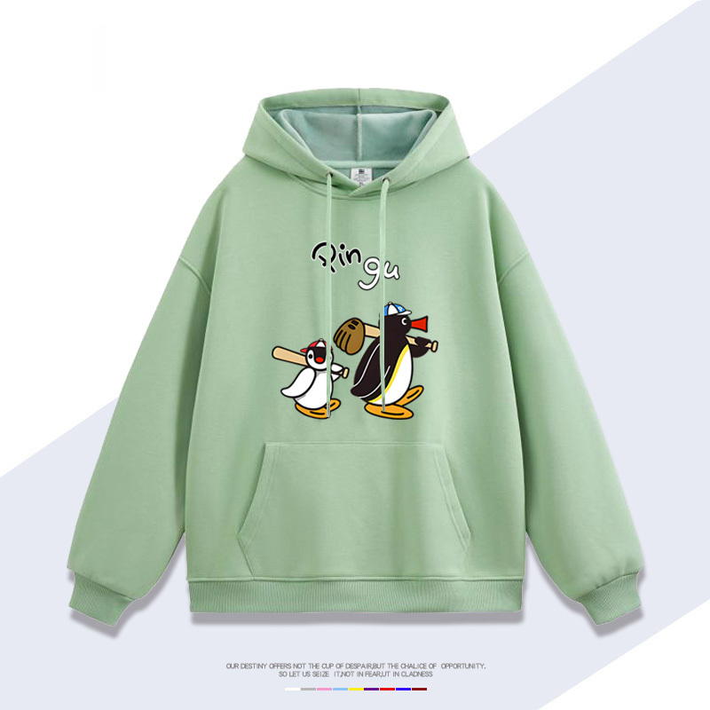 企鵝家族pingu 聯名衛衣2025秋冬新款 親子情侶裝連帽衛衣