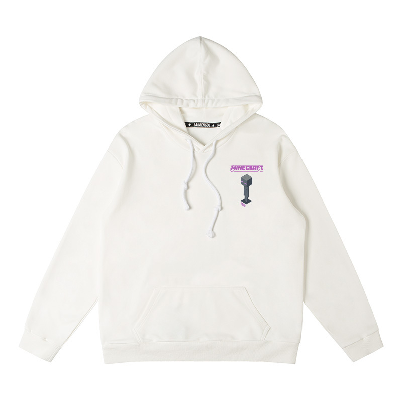 Minecraft我的世界聯名衛衣2024秋冬新款親子情侶裝薄絨款連帽衛衣