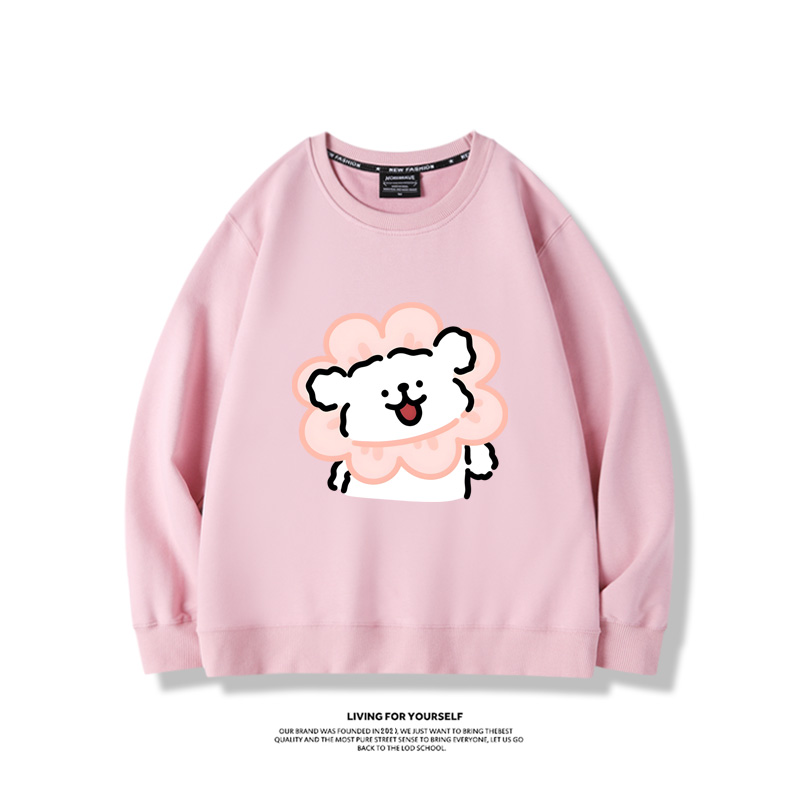 線條小狗2023親子情侶裝 圓領長袖