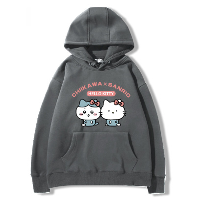 chiikawa吉伊卡哇聯名三麗歐 2024秋冬新款親子情侶裝薄絨款連帽衛衣