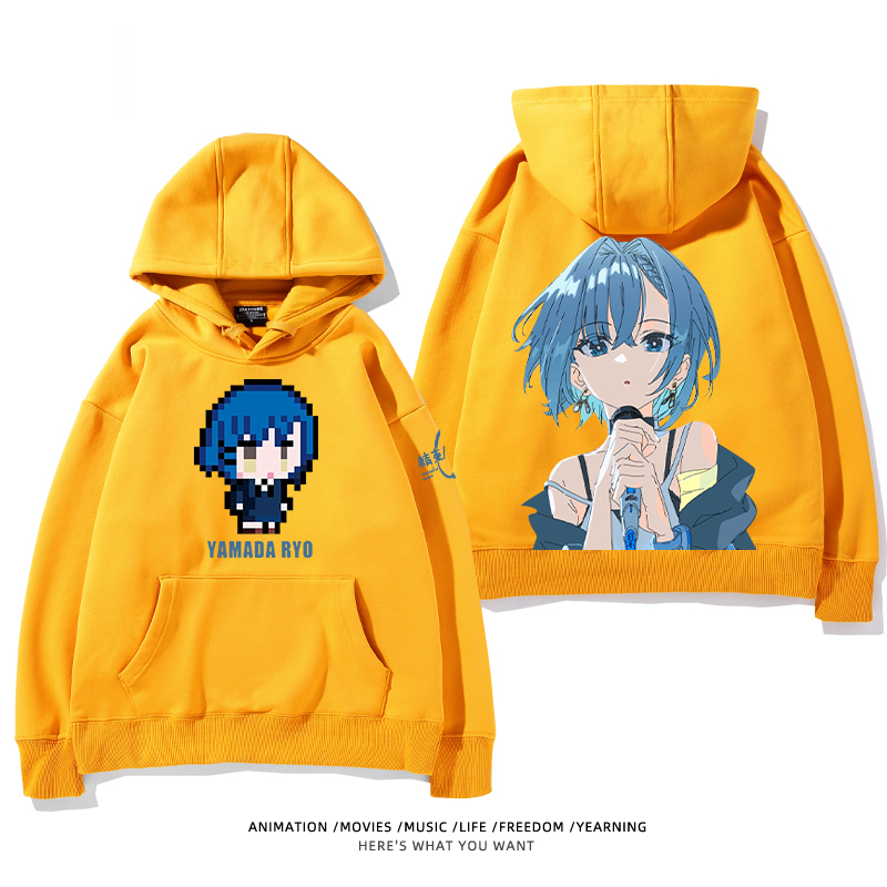 孤獨搖滾 聯名衛衣2024秋冬新款親子情侶裝薄絨款連帽衛衣