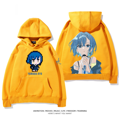 孤獨搖滾 聯名衛衣2024秋冬新款親子情侶裝薄絨款連帽衛衣