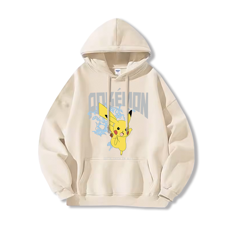 寶可夢 聯名衛衣2024秋冬新款親子情侶裝薄絨款連帽衛衣