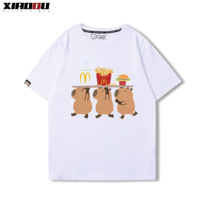 卡皮巴拉 2024親子情侶男女同款 純棉T恤