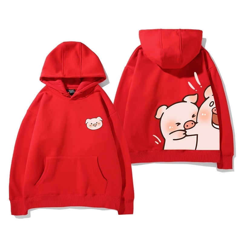 LuLu豬新款 親子情侶男女連帽衛衣