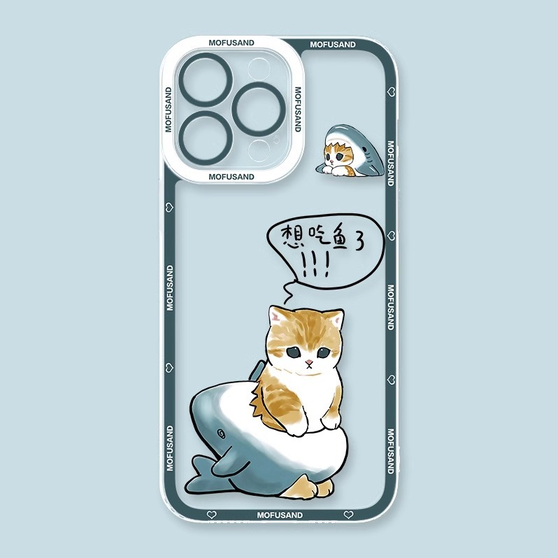 蘋果 系列Mofusand鯊魚貓天使眼透明防摔軟殼