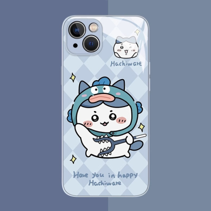 Chiikawa情侶新款高清全包防摔玻璃殼