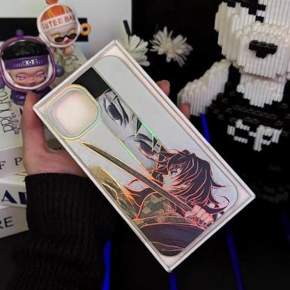 鬼滅之刃 極光\彩銀 線條漸變防摔手機殼