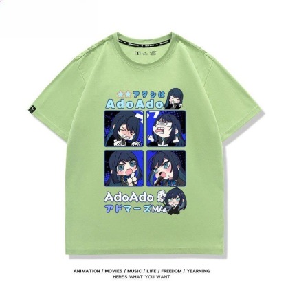 Ado歌手 2026親子情侶男女同款 印花短袖T恤